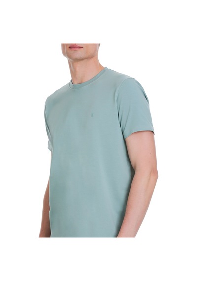 Hatemoğlu Mavi Regular Fit Bisiklet Yaka Pamuklu Tişört 1996529 Mavi-01