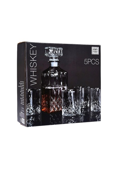 Homeplaceeu Viski Ve Şarap Dekantör Seti, 900 Ml, 4 Viski Bardağı, 230 Ml, Hediye Kutusunda Çok Renkli