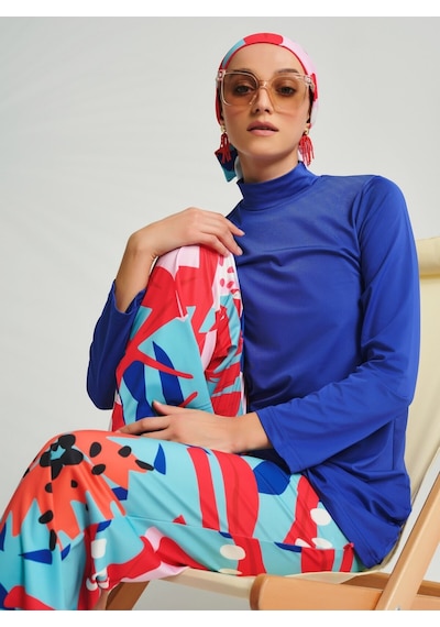 Alfasa Manolo Desenli Tesettür Mayo - Yeşil - Saks