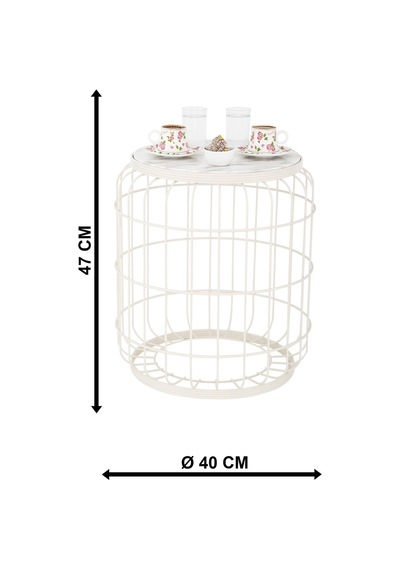 Camellia Sehpa Beyaz Mermer