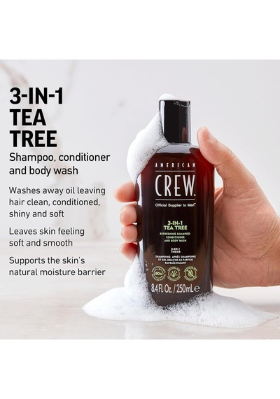 American Crew Crew 3ın1 Tea Tree, 250ml/ 8.45oz Diğer
