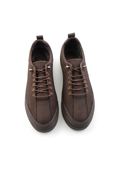 Bambi Kahve Nubuk Hakiki Deri Erkek Sneaker E01438096001