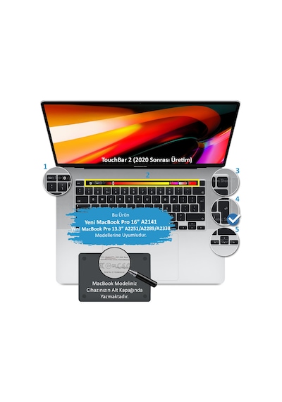 Apple Uyumlu MacBook Pro Klavye Koruyucu M1-m2, 13inç Dazzle Uk-eu İngilizce A2338 2289 2251 A2141 İle Pembe Yeşil