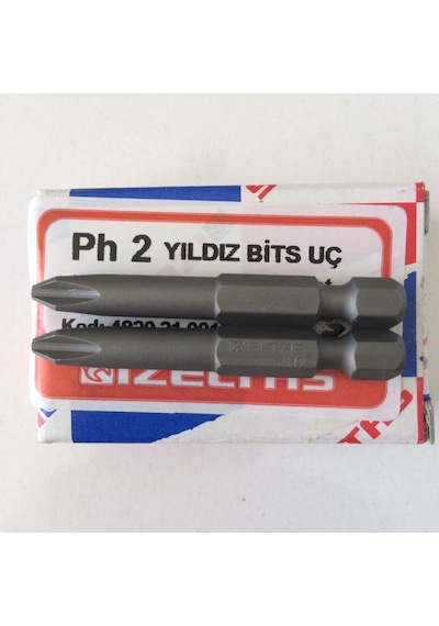İzeltaş Ph2 Yıldız Bits Uç 50 Mm 2 Adet Matkap Uçlu Vida Sıkma Uç