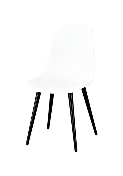 Vilinze Eames Siyah Ahşap Ayak Plastik Beyaz Sandalye