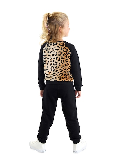 Peluş Leopar Kız Çocuk Kışlık Eşofman Takım