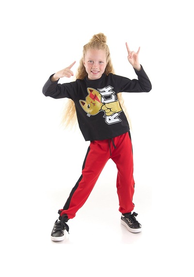 Denokids Mshb&g Rock Kedi Kız Çocuk T-shirt Takım