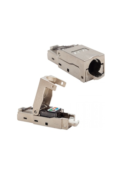 Pensesiz Kolay Bağlantılı Metal Cat6 Stp Jack Konnektör