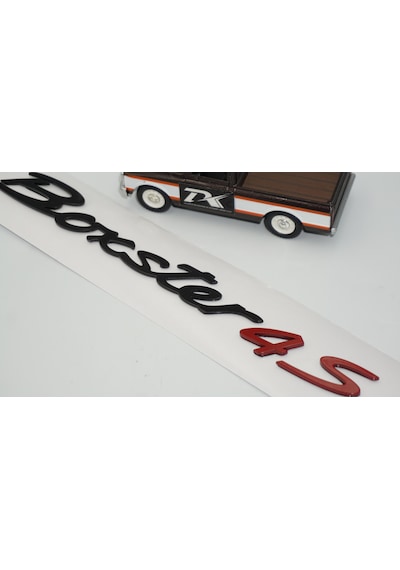 Dk Tuning Porsche Boxster 4s Bagaj Siyah Kırmızı Yazı Logo Amblem Bagaj Arma