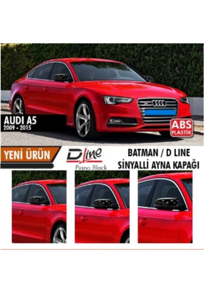 A5 B8 Batman Yarasa Ayna Kapağı Piano Black / 2009-2015