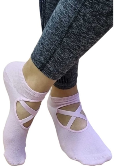 Tezzgelsin Kadın Pamuklu Kaydırmaz Taban Yoga Pilates Çorabı 6 Renk Çok Renkli