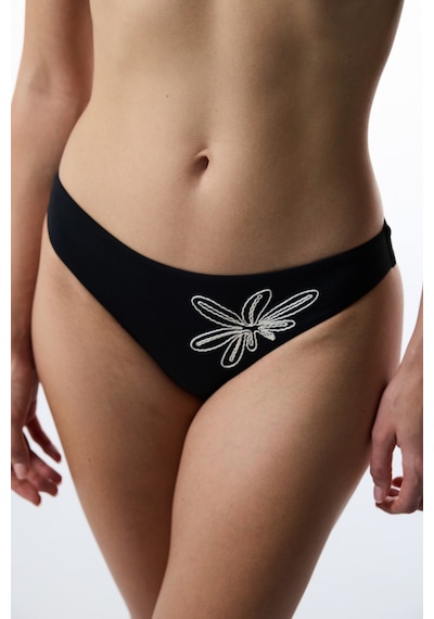 Penti Siyah Nakışlı Bikini Altı