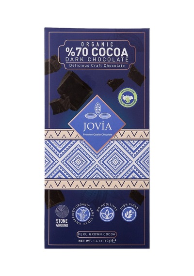 3 Adet Jovia Organik %70 Bitter Çikolatalı Tatlandırıcılı Çikolata 40 G