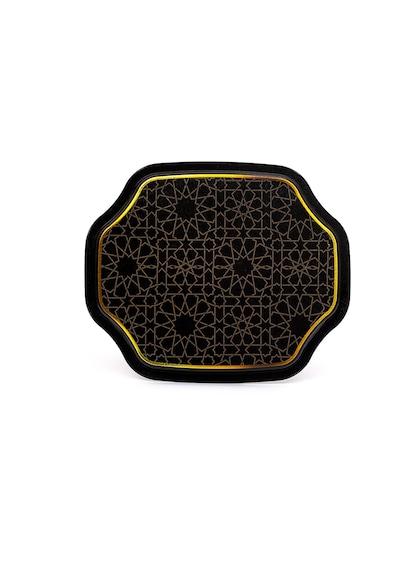 Trellis Desenli Büyük Sekizgen Metal Tepsi, 27 X 33 Cm