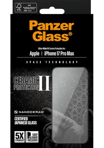 Panzerglass Apple Uyumlu iPhone 17 Pro Max Ultra-wide Fit Çerçeve Aparatlı Seramik Ekran Koruyucu