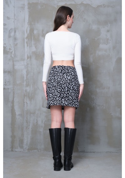 Mrmpro Gri Leopar Desenli Yırtmaçlı Mini Etek Esnek Kumaş İç Göstermez Yüksek Bel Boy45cm S / Çok Renkli Çok Renkli Mrmpro Gri Leopar Desenli Yırtmaçlı Mini Etek Esnek Kumaş İç Göstermez Yüksek Bel Boy45cm S / Çok Renkli Çok Renkli