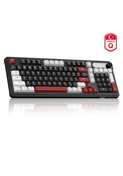 Magegee Gk960 Tri-mode Rgb Membran Siyah-bordo Gaming Klavye