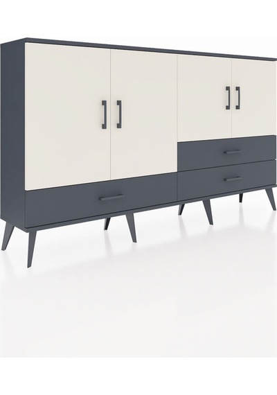 Arges Konsol 5 Raflı 3 Çekmeceli 4 Kapaklı 176x30x99 Antrasit-ayt Antrasit-aytaşı/antrasit Arges Konsol 5 Raflı 3 Çekmeceli 4 Kapaklı 176x30x99 Antrasit-ayt Antrasit-aytaşı/antrasit
