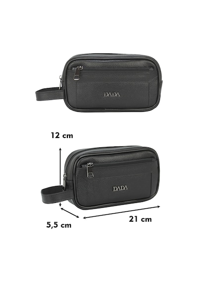 Dada Hakiki Deri Piremium Siyah Renk Erkek El Çantası 250 Gr Erkek El Portföyü Erkek Bakım Çantası Clutch