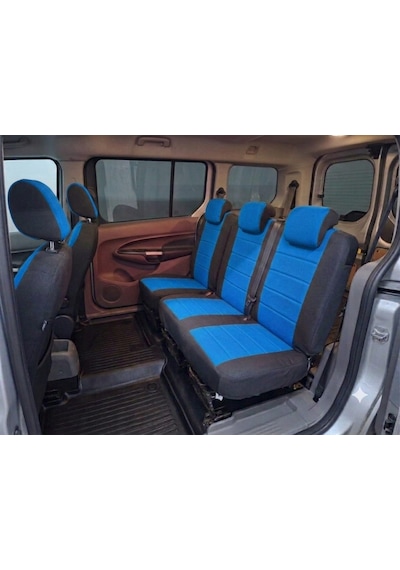Favori Mavi Serisi Renault Kangoo İle Uyumlu Tam Set Oto Koltuk Kılıfı Arka Koltuk 2+1