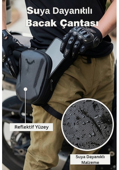 Yng 22cm Kabuk Su Geçirmez Bel Bacak Omuz Scooter Bisiklet Motorcu Bacak Ve Çapraz Çanta Diğer