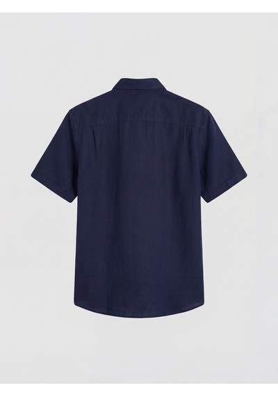 Lcwaıkıkı Classic Lacivert Regular Fit Keten Karışımlı Erkek Gömlek