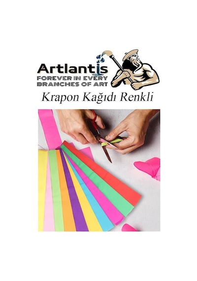 Krapon Kağıdı 10 Renk 50x200 Cm 1 Paket Grapon Kağıdı Karışık Renkli 10'lu Okul Sınıf Kreş Genel