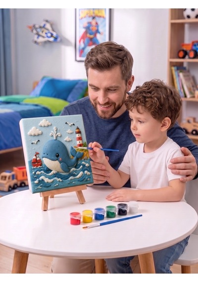 15x15 Balina Taş Boyama Seti Çocuk Ve Yetişkin Hobi Kiti
