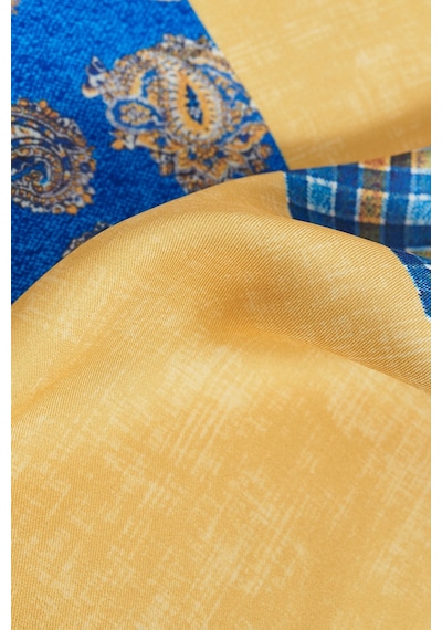 Ac&Co / Altınyıldız Classics Erkek Lacivert - Sarı Desenli Lacivert Sarı Klasik Mendil 4A2922200031Lasstn Lacivert - Sarı