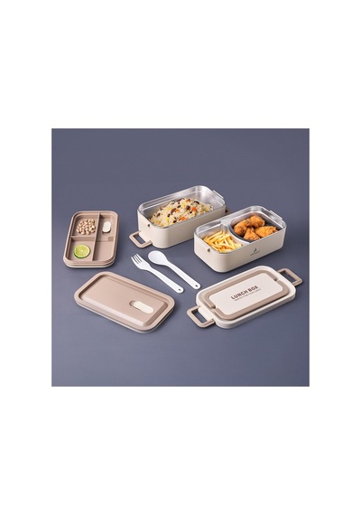 Aryıldız Bento Lunch Box Beige 2000 Ml Çok Renkli