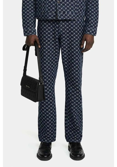 Daily Paper Ralf Pant: Denim Jacquard Kumaşlı Şık Erkek Pantolon - Regular Fit Mavi