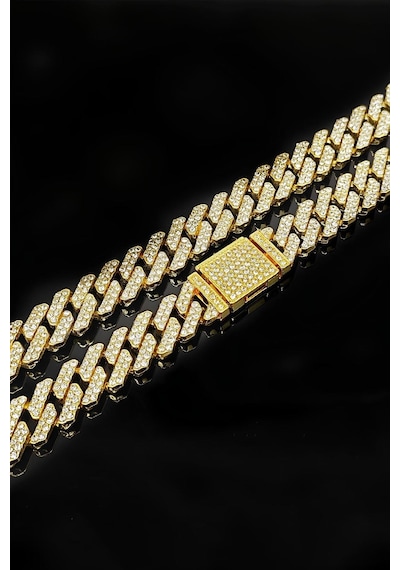 Chavin 12 Mm. Gold Kalın 60 Cm. Taşlı Alloy Erkek Zincir Eu77sr Gold Chavin 12 Mm. Gold Kalın 60 Cm. Taşlı Alloy Erkek Zincir Eu77sr Gold