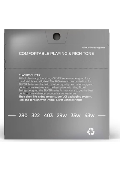 Pitbull Strings Silver Series Scg Nt Takım Tel Klasik Gitar Teli