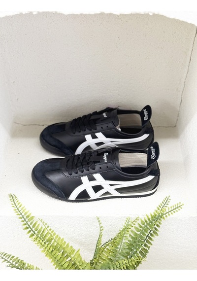 Tayger E E-3226 Hakiki Deri Düz Taban Sneaker Spor Ayakkabı Unısex Siyah Beyaz