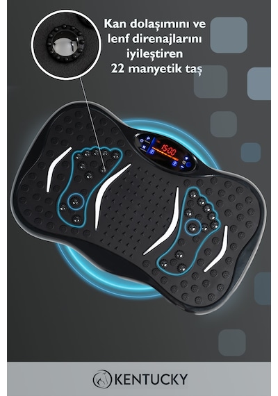 3d 5 Programlı Titreşimli Spor Kondisyon Fitness Egzersiz Aleti Vipration Plates Siyah Siyah