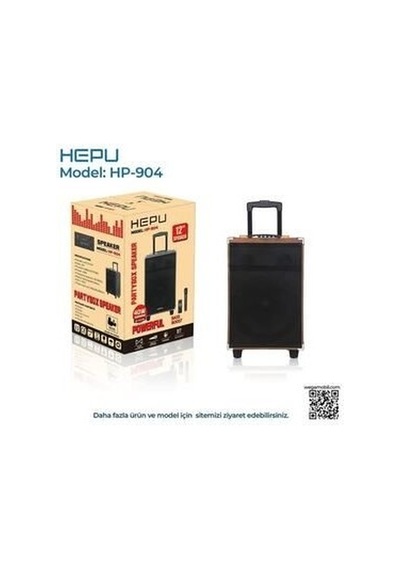 Hepu Hp-904 12'' 30cm Kablosuz 1 El Mikrofon Bluetooth Usb Şarjlı