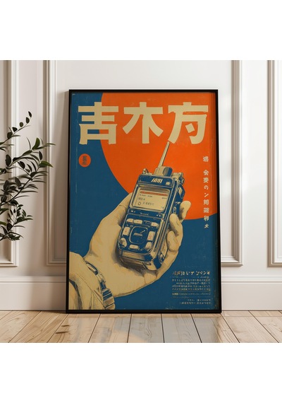 Vintage El Radyosu Retro Japon Tarzı Dijital Poster İndirme