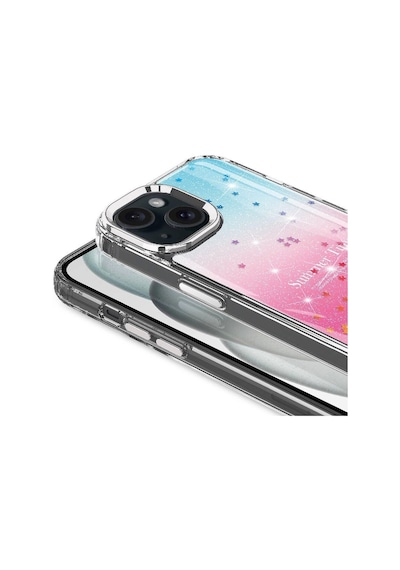 Apple Uyumlu iPhone 13 Kılıf Simli Desenli Parlak Zore Task Kapak