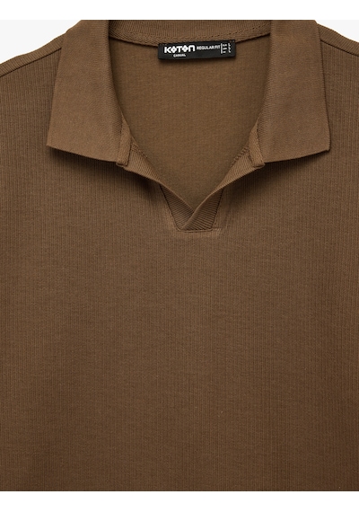 Koton Regular Fit Kısa Kollu Pamuklu Polo Yaka Tişört Kahverengi 6sam10393mk Kahve