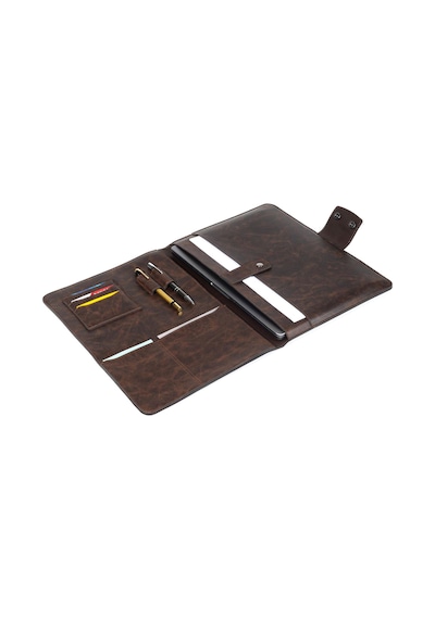 Macbook Uyumlu Air Pro 13.3 -14 İnç Organizer Evrak & Laptop Ve Tablet Çantası Crazy Kahve
