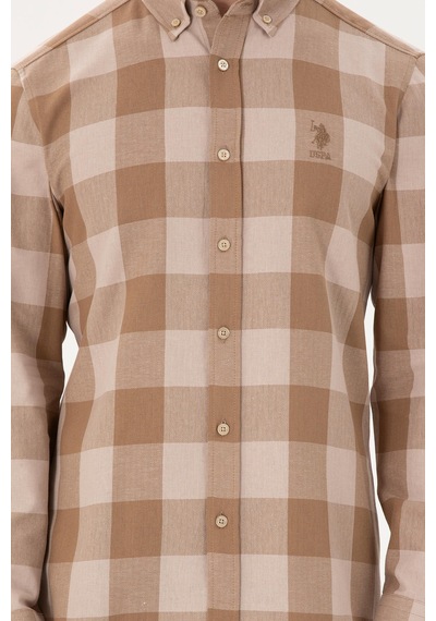 U.s. Polo Assn. Erkek Coconut Gömlek Desenli 50296085-vr153 Coconut