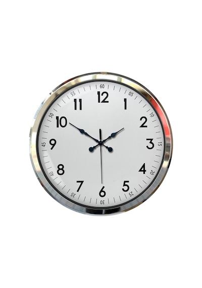 Sade Ve Şık Krom 52 Cm Metal Dekoratif Duvar Saati 11