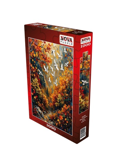 Nova Puzzle 1000 Parça Beyaz Kuşların Dansı Puzzle - Uçuşan Beyaz Kuşlar