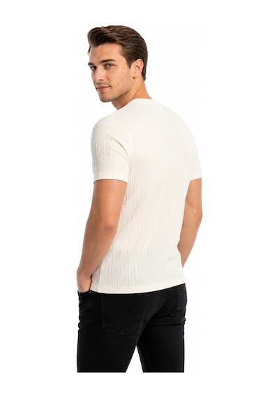 Raymons Erkek Sıfıryaka Triko Tişört Regular Kalıp Bgl-st05566 Beyaz