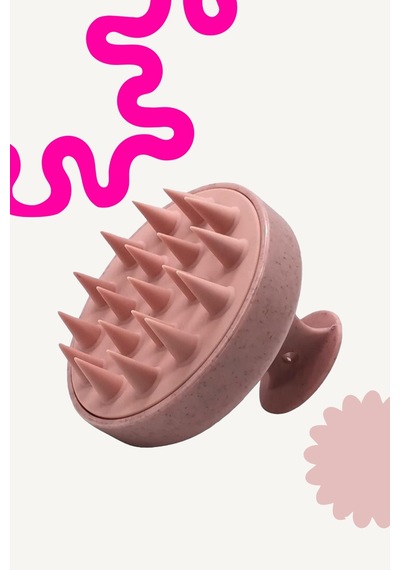 Pop Beauty Saç Bakım Fırçası, Saç Derisine Masaj Yapan Şampuan Tarağı, Duş Fırçası Gül Kurusu Popbeauty0005