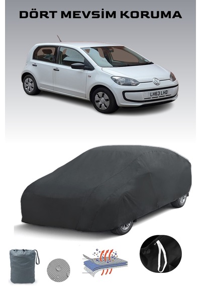 Siyah Volkswagen E-up 2013 - 2019 Araba Brandası, Oto Örtüsü, Araba Çadırı Siyah
