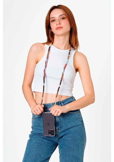 Hippi Caramel El Örgüsü Telefon Ve Çanta Askısı - 110 Cm