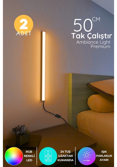 2 Adet Mini Led Işık Uzaktan Kumandalı 4 Farklı Mod - 16 Farklı Renk Miniledw
