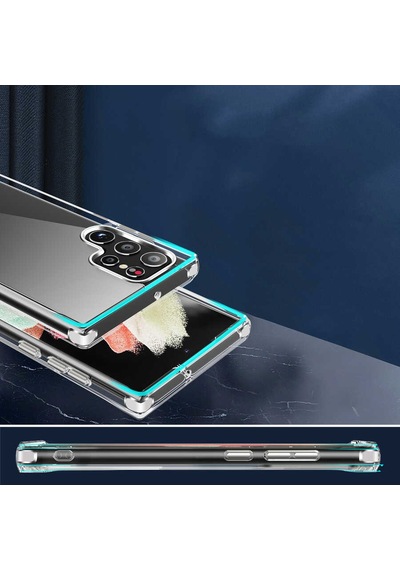 Galaxy Uyumlu S22 Ultra Kılıf Klfs Forst Kapak - Renksiz Renksiz