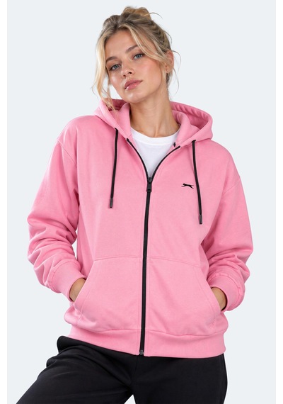 Slazenger Flores Kadın Kapüşonlu Pembe Sweatshırt